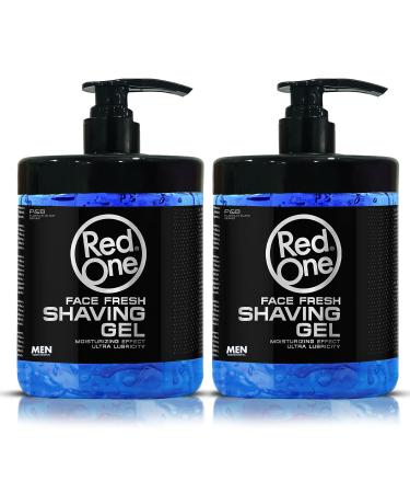 Redone Shaving Gel Face Fresh 1000 ml | Shaving Gel Transparent Men | No Foam | Ideal for Contours | Moisturizing Effect | Large Capacity | Pump Dispenser 2 PCS