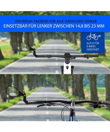 Xirrix Universal Bike Mirror - Premium Handlebar Return Mirror for Bicycles & E-Bikes - Left Side Handlebar End Mirror - Buy Online on GoSupps.com