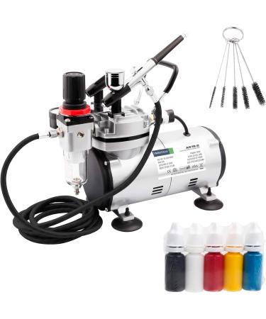 Timbertech Airbrush Kit with Compressor AS18-2K - Basic Start Kit for Hobby, Tattoo, Graphic & Body Painting - Buy Online on GoSupps.com