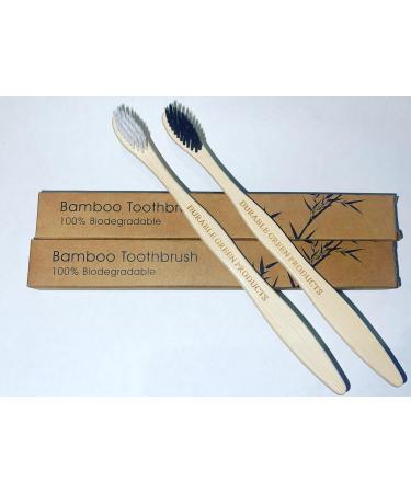 Buy Eco-Friendly Bamboo Toothbrush Set of 2 | 100% Biodegradable Soft Bristles | Sustainable Dental Care - Buy Online on GoSupps.com