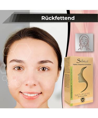 Skineco Natural Soap | Sustainable Shower Soap with Ginger Grapefruit Turmeric Organic Olive Oil | Body Soap | Handmade Natural Cosmetics | Soap for Face and Skin | Solid Mild Shower Gel | Vegan - Buy Online on GoSupps.com