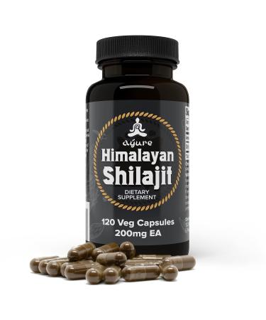 A ure Pure Himalayan Shilajit Veg Capsules Grade A 100% Pure No Additives 120 Count Pack of 1 Antioxidant Fulvic Acid Supplement 100% Pure Organic Trace Minerals Complex Authentic Mineral Powder