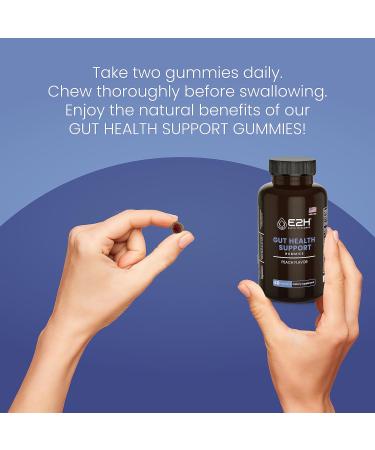 E2H Gut Support Gummies - 60 Count | Vegan Gelatin-Free Gluten-Free & Non-GMO - Boost Digestive Health Internationally - Buy Online on GoSupps.com