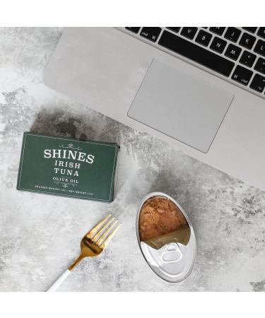 Shines Wild Irish Albacore Tinned Tuna in Olive Oil - Low Carb & High Protein Canned Tuna - Ideal for Keto Diet - Hand Filleted - High in Omega 3 - Gluten Free - 12 x 111g Cans - Buy Online on GoSupps.com