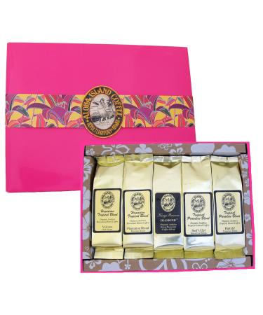 Platinum Collection: 5 Kona Blend Coffee Roasts Gift Sampler for Mother's Day, Father's Day, Birthdays - Ground Coffee, Brews 60 Cups - Buy Online on GoSupps.com