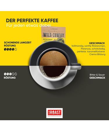 Blank Roast Wild Cowboy Crema - 100% Arabica Whole Coffee Beans - Gently Roasted with Hickory Wood - Low Acid - 3x1000g Pack - Buy Online on GoSupps.com
