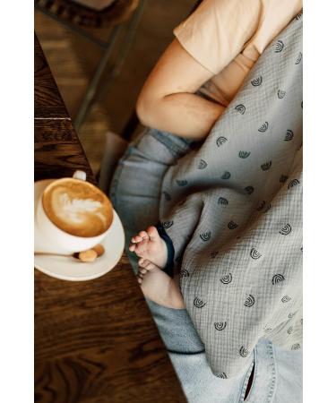 Nursing Cover for Breastfeeding & Pumping | Multi Use Car Seat & Stroller Cover | Breathable Muslin Cotton | Breastfeeding Apron & Shawl by TISU (Dark Grey Rainbow) - Buy Online on GoSupps.com