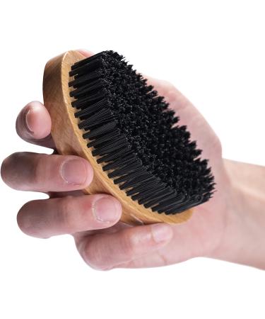 Vegan Beard Brush for Men - Synthetic Bristle, Natural Beech Wood Handle - Cruelty-Free - Buy Online on GoSupps.com