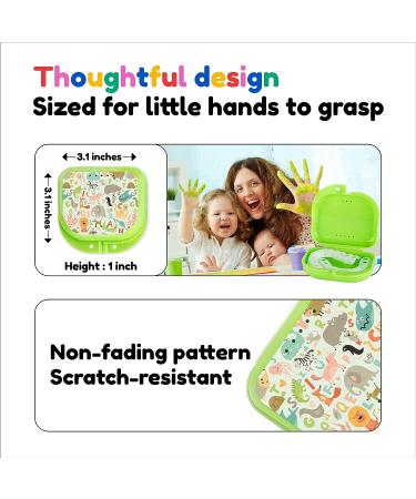 Green Cute Retainer Holder Case | Funny Cartoon Aligner & Night Guard Case | Animal Patterns | 1 Pack - Buy Online on GoSupps.com