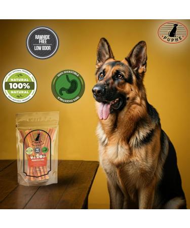 PUPHE - 6 Inch Natural Premium Long Lasting Bully Sticks for Dogs Low Odor One-Ingredient Fully Digestible %100 Beef Dog Chews for Dental Care (Standard 10 Pack) 6" Standard 10 Pack - Buy Online on GoSupps.com