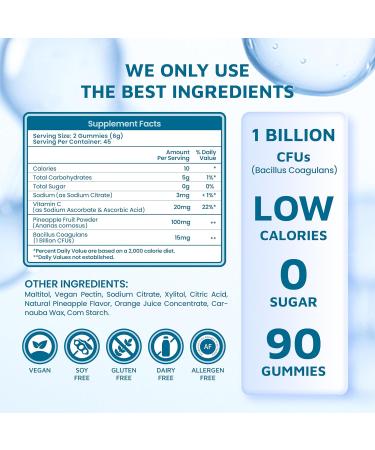 QVQ Pineapple pH Balance Gummies for Women's Health, Immune Support, Gluten-Free, Vegan Premium Feminine Balance Gummies for women-90 Count - Buy Online on GoSupps.com