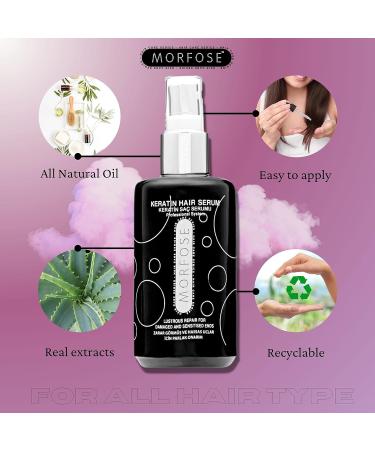 Morfose Ossion Keratin Hair Serum - Silky-Smooth Curls Reduces Frizz Promotes Shiny & Healthy Hair - 75 ml - Buy Online on GoSupps.com