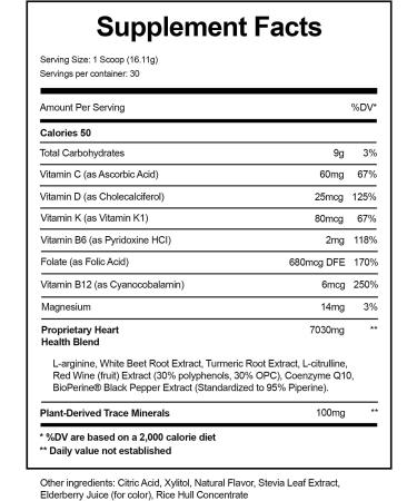 Natural HeartBeet Complete - Beetroot Powder Supplement for Blood Pressure & Circulation with L-arginine, L-citrulline, CoQ10 & Turmeric - 30 Servings - Buy Online on GoSupps.com
