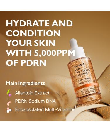 PDRN Vita Toning Ampoule - Lightweight Glass Skin & Toning Ampoule with Vitamin B C E PDRN Serum for Blemishes Fine Lines and Rough Skin Texture 1.01 fl oz 1.01 Fl Oz (Pack of 1) - Buy Online on GoSupps.com