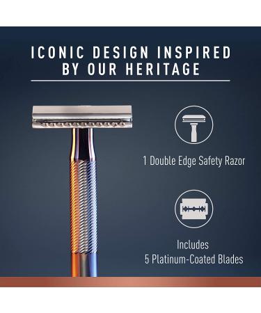 King C. Gillette Chrome Plated Safety Razor with 5 Platinum Blades - Buy Online on GoSupps.com