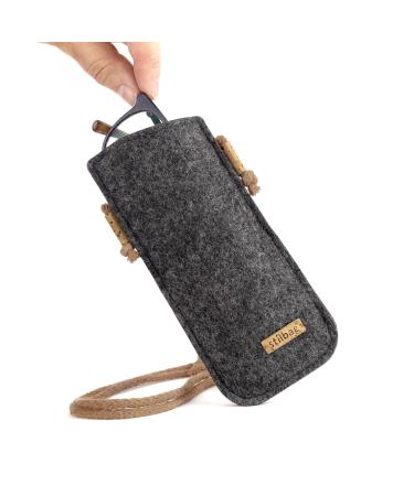 Stilbag Umheldlillillenetui from Wollfilz |Robust attached case for glasses |Suitable for women and men |Handmade in Germany Anthracite - Mokka