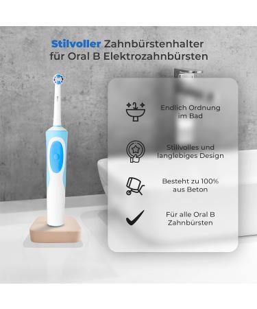 Buy Dabblu Toothbrush Holder | Modern Concrete Design for Oral-B Electric Toothbrush | Anti-Slip Stylish Gray & Ros | Order Now for Elegant Bathroom Decor - Buy Online on GoSupps.com