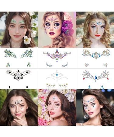 Shop Gemstone Rhinestones & Glitter Face Stickers Self-Adhesive Jewelry Stones for Masquerade Party Makeup | Ogodeal - Buy Online on GoSupps.com