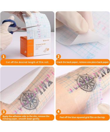 EalionMed Tattoo Aftercare Bandage Roll 4in x 11yd - Transparent Film Dressing for Shower Shield - Waterproof, Soft, Conformable & Breathable - Buy Online on GoSupps.com