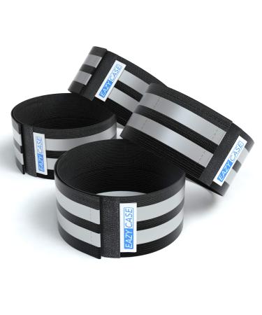 EAY CASE 4 x reflector band reflectors set reflecting climbing light safety arm band reflector tapes - ideal for increasing visibility black