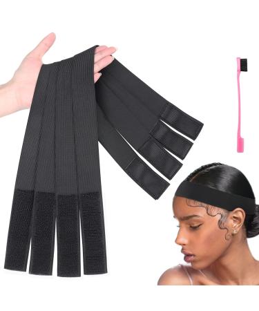 Elastic Band for Lace Frontal Melt  Adjustable Lace Melting Band with Edge Brush for Wig Edge  Salon Elastic Bands for Wig  Melt Belt for Wigs  Edge Wrap to Lay Edges  Edge laying Scarf  Wig Bands with Velcr  Comfortable...