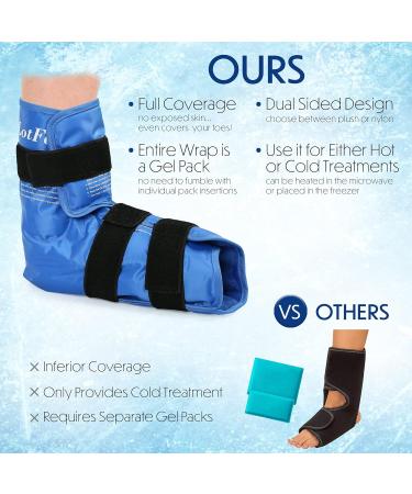 LotFancy Foot Ankle Ice Pack Wrap - Hot Cold Therapy Gel Pack for Achilles Tendonitis & Plantar Fasciitis Relief - Large Reusable with Plush Lining & Strap - Buy Online on GoSupps.com
