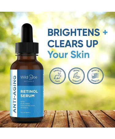 Retinol Serum with Hyaluronic Acid, Vitamin E, and Aloe Vera - Anti-Aging, Dark Spot Corrector, Collagen Booster, Acne Treatment - 4oz - Buy Online on GoSupps.com