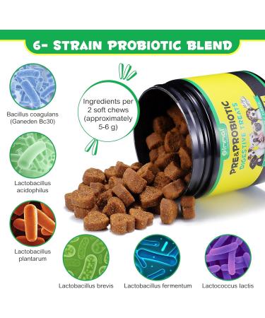 Digestive Probiotic Soft Chews for Dogs Canine Dietary Supplements and Immunity Support Chewable Vitamin Treats for Dogs- Duck Flavour 120 Tablets - Buy Online on GoSupps.com