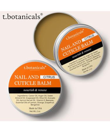 t.botanicals Citrus Nail and Cuticle Balm - Repair, Hydrate, and Strengthen Nails - 2 oz - Buy Online on GoSupps.com