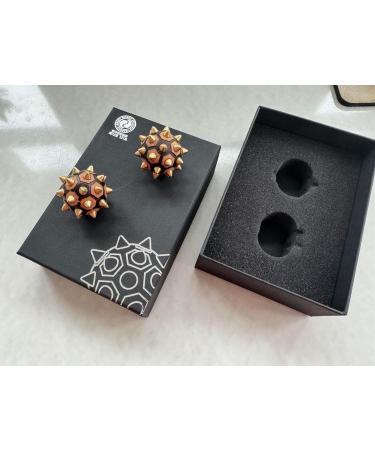 Handmade Wooden & Brass Hedgehog Balls | Acupressure Massage for Relaxation | Natural Stress Relief Tools | DBT Skills - Buy Online on GoSupps.com