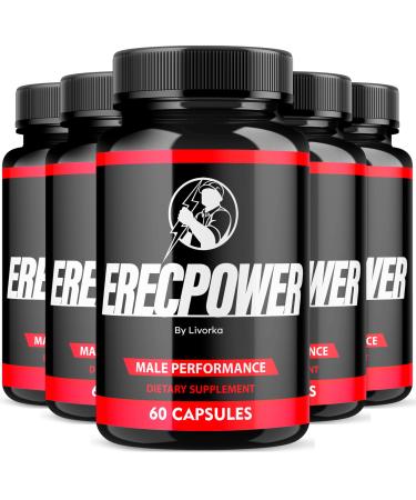 LIVORKA Erecpower Multivitamin Male Performance Capsules for Mens Health Advanced Formula - 300 Capsules (5 Month Supply) - Pack of 5