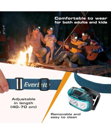 Everbrite LED Headlamp 2-Pack for Kids - Blue with Red & Green Light 5 Modes - Perfect Christmas Gifts for Camping & Outdoor Adventures Includes 6 AAA Batteries  - Buy Online on GoSupps.com