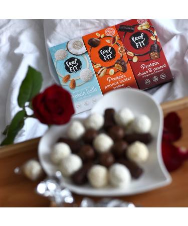 Feel Fit Protein Chocolates - No Sugar Added | Coconut & Almond Milk Chocolate Peanut Butter Dark Hazelnut Mix - International Shipping - Buy Online on GoSupps.com