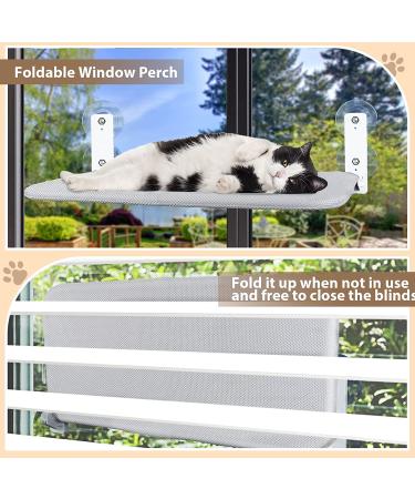 Cat Window Perch Hammock Seat with Metal Frame | Suction Cup Mount | 2 Covers | 35lb Capacity | Medium Size 11.8x20.5in | Indoor Cat Window Bed - Buy Online on GoSupps.com