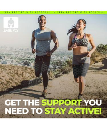 Sparthos Thigh Compression Sleeves - Quad & Hamstring Support - Men & Women - Breathable Elastic Blend - Anti Slip - Midnight Black - XX-Large (Pair) - Buy Online on GoSupps.com