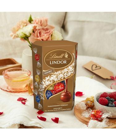 Lindt - Cornet LINDOR - Assortment of Milk Dark and White Chocolates - Soft Heart 200g - Buy Online on GoSupps.com