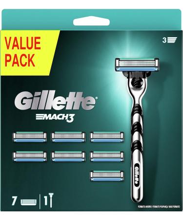 Buy Gillette Mach3 Men's Wet Razor + 8 Blades - Perfect Gift for Him | International Shipping Available - Buy Online on GoSupps.com