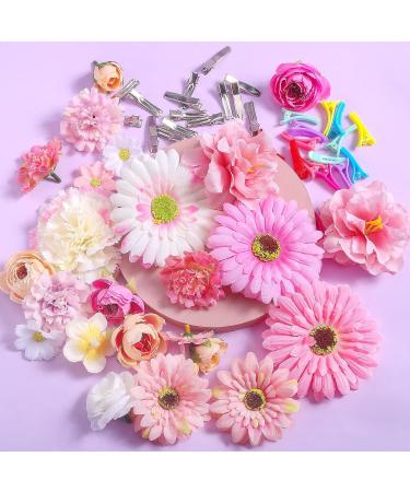 24pcs Pink Flower Hair Clips for Women & Girls - Non-Slip Rose Hair Barrettes for Bride & Kids + 30pcs Duck Billed Hair Clips - Buy Online on GoSupps.com
