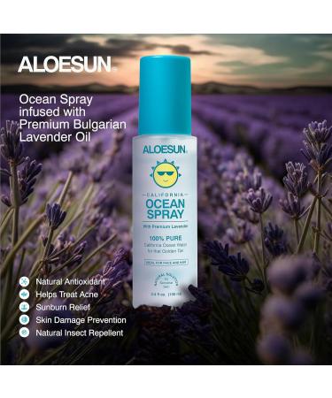 Ocean Spray Pure California Sea Salt Water Face Mist - Organic Lavender Infused Tanning & Acne Treatment | Travel Size 3.4 Fl Oz - Buy Online on GoSupps.com