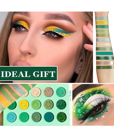 15 Color Green Eyeshadow Palette - Highly Pigmented Blendable & Long Lasting Matte & Shimmer Eyeshadow for Women - International Shipping Available - Buy Online on GoSupps.com