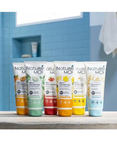 Natur Moi - Nourishing Shampoo - Dry Damaged Frizzy Hair Care - Sulfate-Free Shampoo - Nourishes and Softens - With 3 Organic Oils - 95% Natural Origin - 250 ml - Made in France - Buy Online on GoSupps.com