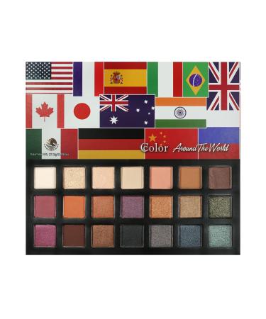 Ccolor Cosmetics Around The World Eye Shadow Palette Makeup  21 Ultra-Blendable  Vibrant Matte & Shimmer Eyeshadow - Eyeshadow Palette Set With Mirror - Long Lasting  Travel-Size Makeup Palette