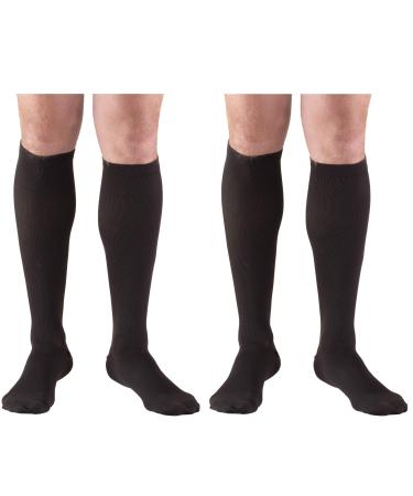 Truform Compression Knee High Socks 30-40 mmHg Large (Pack of 2) Black