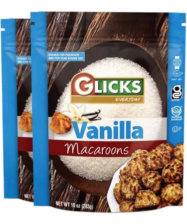Glicks Gluten Free Vanilla Flavored Coconut Macaroons 10 oz (2-pack) Grain Free Dairy Free Soy Free Kosher for Passover Coconut 2 Pack
