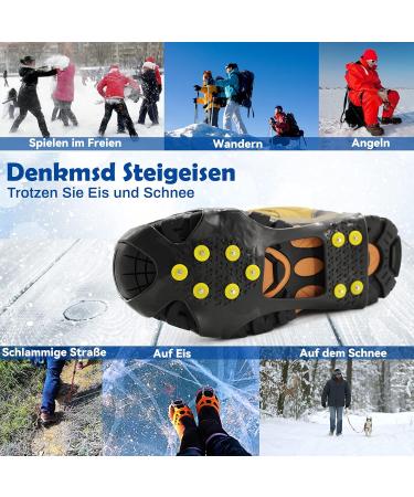 Premium 10-Spike Shoe Crampons - Anti-Slide Winter Chains for Outdoor Sports & Mountaineering (Size 31-36) - Buy Online on GoSupps.com