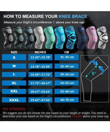 NEENCA Knee Brace - Medical Grade Support with Patella Gel Pad & Stabilizers for Meniscus Tear, Arthritis, ACL Injury - L, Peacock Blue - Buy Online on GoSupps.com
