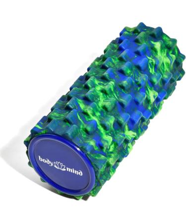 Body & Mind Fascia Roll - Massage & Therapy Foam Roller for Upper Body Neck Back & Legs | 33x14.5 cm Green-Blue | Enhance Fitness & Recovery - Buy Online on GoSupps.com