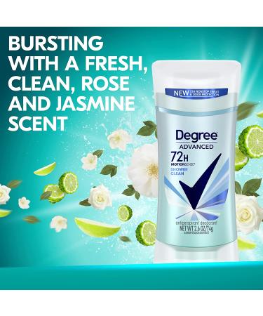 Degree Advanced Shower Clean Antiperspirant for Women 2.6 oz - Pack of 4 | 72-Hour Sweat & Odor Protection with MotionSense Technology - Buy Online on GoSupps.com