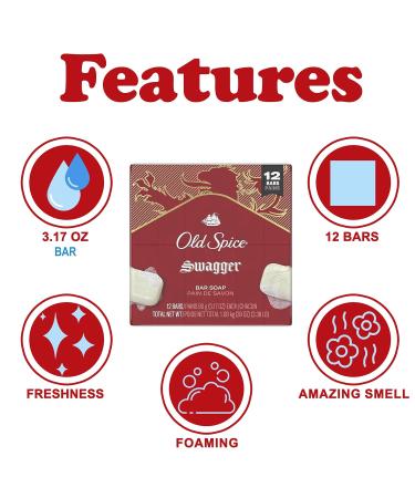 Old Spice Swagger Bar Soap for Men 3.17 oz (12-Pack) | International Shipping Available - Buy Online on GoSupps.com