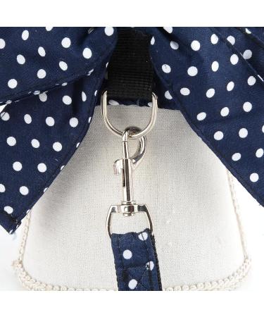 SMALLLEE_LUCKY_STORE Pet Polka Dot Princess Harness Dress and Leash for Small Dogs Cats Girls with D-ring Bow Lace Trim Female Puppy Yorkie Chihuahua Summer Clothes Blue M M blue - Buy Online on GoSupps.com